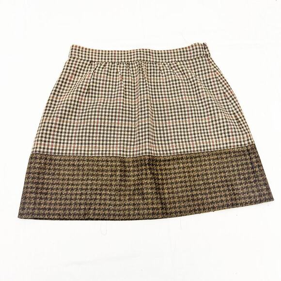J. Crew Plaid Patterned Lambs Wool Lined Mini Skirt Size 4 - Picture 1 of 6
